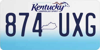 KY license plate 874UXG