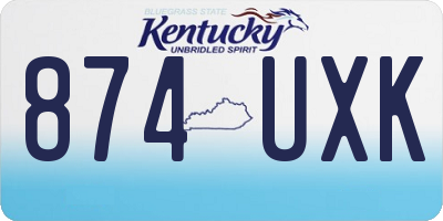 KY license plate 874UXK