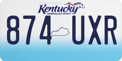KY license plate 874UXR
