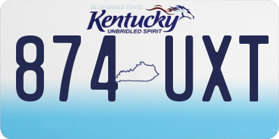 KY license plate 874UXT