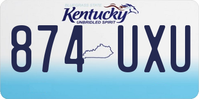 KY license plate 874UXU
