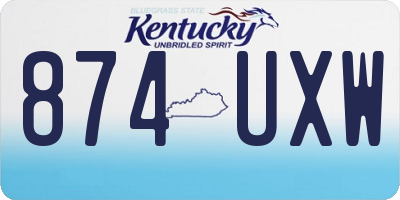 KY license plate 874UXW