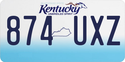 KY license plate 874UXZ