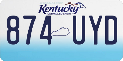 KY license plate 874UYD