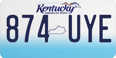 KY license plate 874UYE