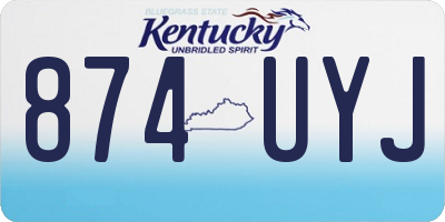 KY license plate 874UYJ