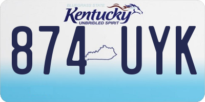 KY license plate 874UYK