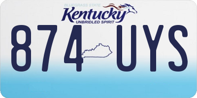 KY license plate 874UYS