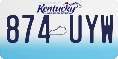KY license plate 874UYW