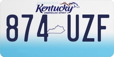 KY license plate 874UZF