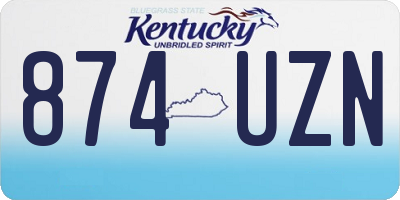 KY license plate 874UZN