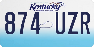 KY license plate 874UZR