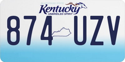 KY license plate 874UZV
