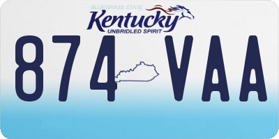 KY license plate 874VAA