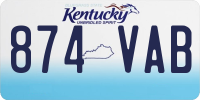 KY license plate 874VAB
