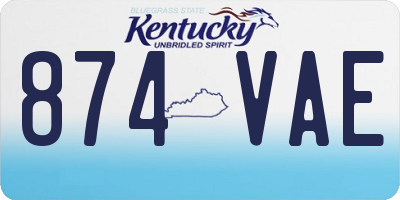 KY license plate 874VAE