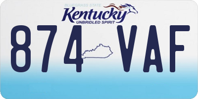 KY license plate 874VAF
