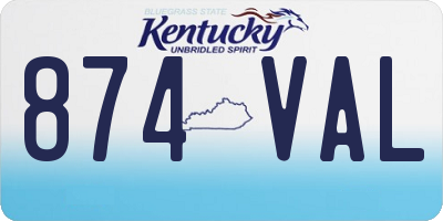 KY license plate 874VAL