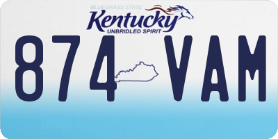KY license plate 874VAM