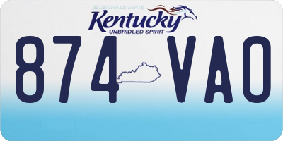 KY license plate 874VAO
