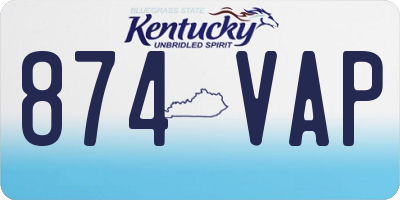 KY license plate 874VAP