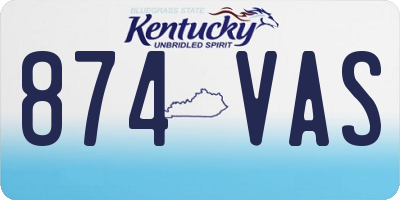 KY license plate 874VAS