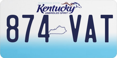 KY license plate 874VAT