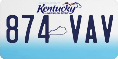 KY license plate 874VAV