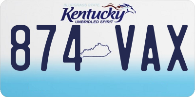 KY license plate 874VAX