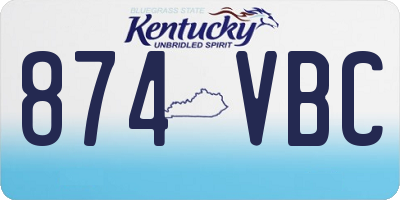 KY license plate 874VBC