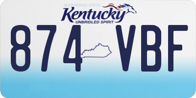 KY license plate 874VBF