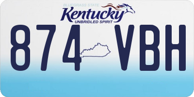 KY license plate 874VBH