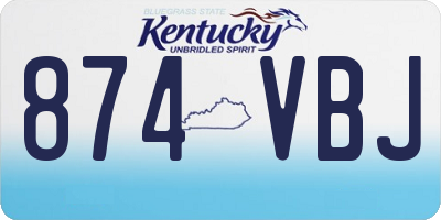 KY license plate 874VBJ
