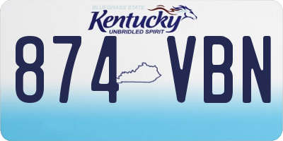KY license plate 874VBN