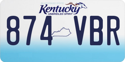 KY license plate 874VBR