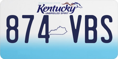 KY license plate 874VBS