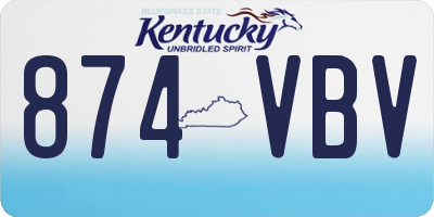 KY license plate 874VBV