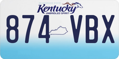 KY license plate 874VBX