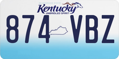 KY license plate 874VBZ