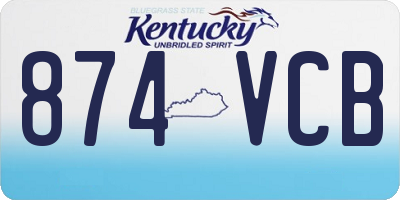 KY license plate 874VCB