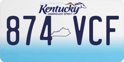 KY license plate 874VCF