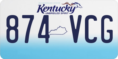 KY license plate 874VCG