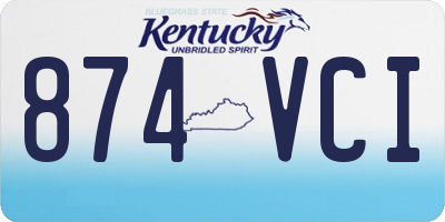 KY license plate 874VCI