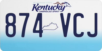 KY license plate 874VCJ