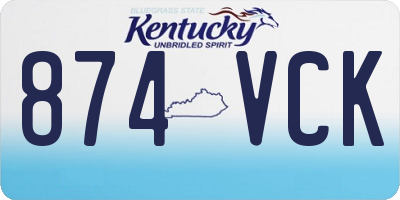 KY license plate 874VCK