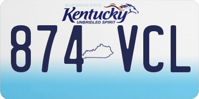 KY license plate 874VCL