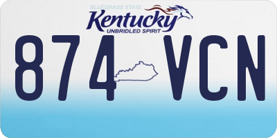 KY license plate 874VCN
