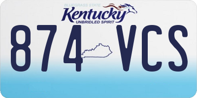 KY license plate 874VCS