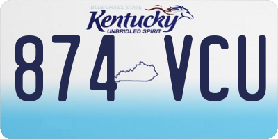 KY license plate 874VCU