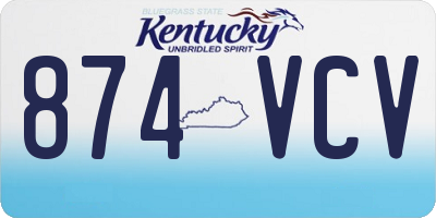 KY license plate 874VCV